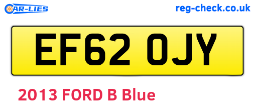 EF62OJY are the vehicle registration plates.