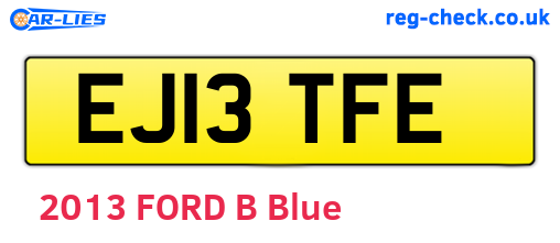 EJ13TFE are the vehicle registration plates.