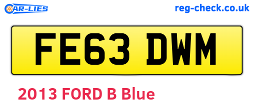 FE63DWM are the vehicle registration plates.