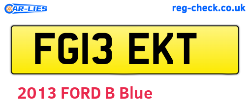 FG13EKT are the vehicle registration plates.