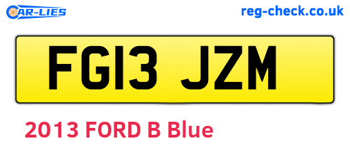 FG13JZM are the vehicle registration plates.