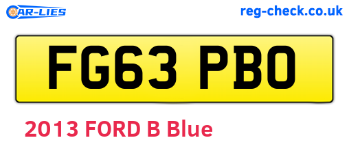 FG63PBO are the vehicle registration plates.