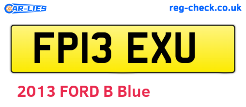 FP13EXU are the vehicle registration plates.