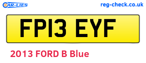 FP13EYF are the vehicle registration plates.
