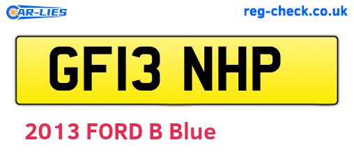 GF13NHP are the vehicle registration plates.