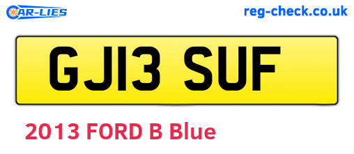 GJ13SUF are the vehicle registration plates.