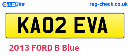 KA02EVA are the vehicle registration plates.