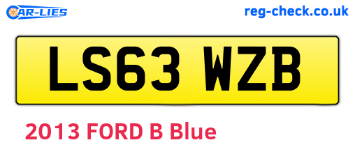 LS63WZB are the vehicle registration plates.