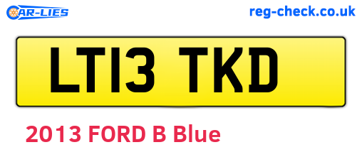 LT13TKD are the vehicle registration plates.