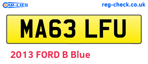 MA63LFU are the vehicle registration plates.