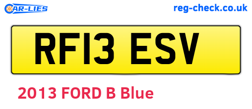 RF13ESV are the vehicle registration plates.
