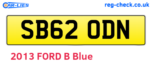 SB62ODN are the vehicle registration plates.