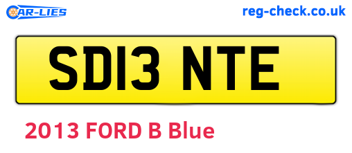 SD13NTE are the vehicle registration plates.