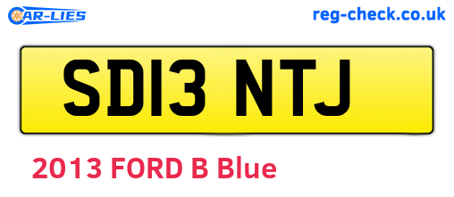 SD13NTJ are the vehicle registration plates.