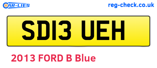 SD13UEH are the vehicle registration plates.