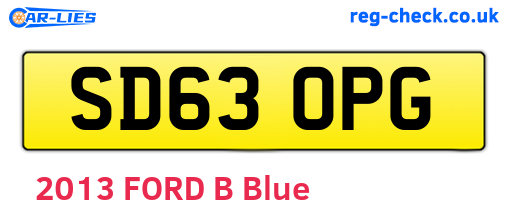 SD63OPG are the vehicle registration plates.
