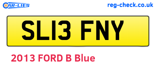 SL13FNY are the vehicle registration plates.
