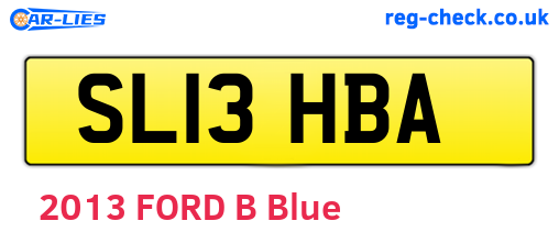 SL13HBA are the vehicle registration plates.