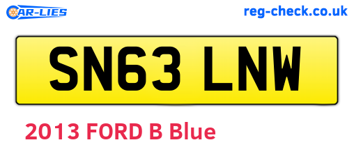 SN63LNW are the vehicle registration plates.