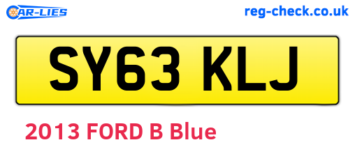 SY63KLJ are the vehicle registration plates.