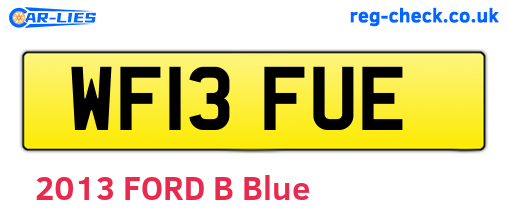 WF13FUE are the vehicle registration plates.