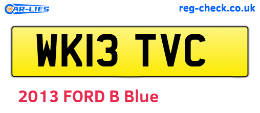 WK13TVC are the vehicle registration plates.