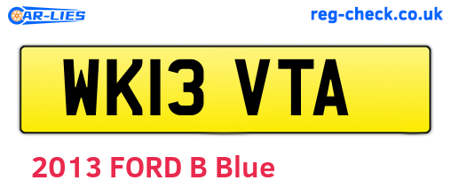 WK13VTA are the vehicle registration plates.
