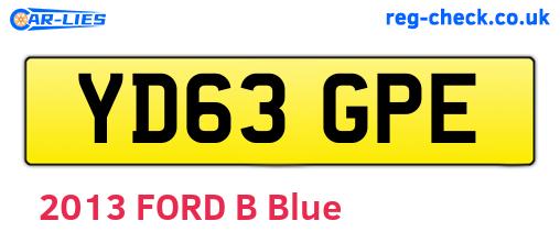 YD63GPE are the vehicle registration plates.