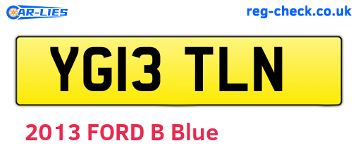 YG13TLN are the vehicle registration plates.