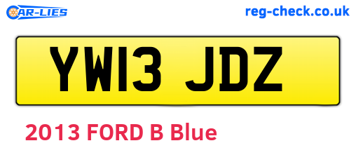 YW13JDZ are the vehicle registration plates.