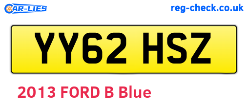 YY62HSZ are the vehicle registration plates.