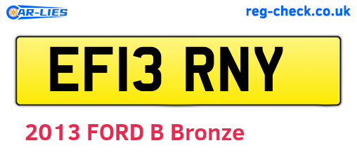 EF13RNY are the vehicle registration plates.