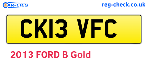 CK13VFC are the vehicle registration plates.