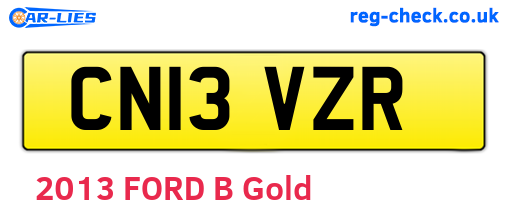 CN13VZR are the vehicle registration plates.