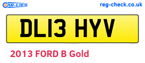 DL13HYV are the vehicle registration plates.