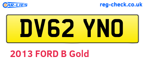 DV62YNO are the vehicle registration plates.