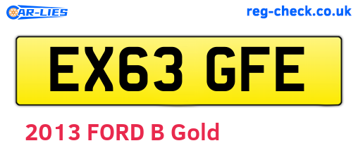 EX63GFE are the vehicle registration plates.