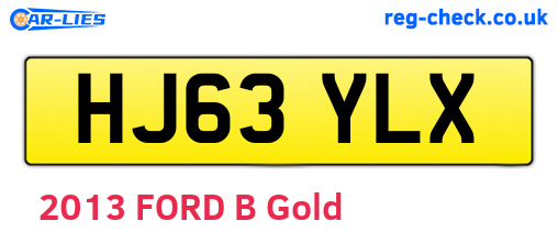 HJ63YLX are the vehicle registration plates.