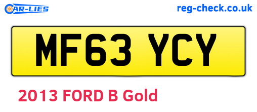 MF63YCY are the vehicle registration plates.