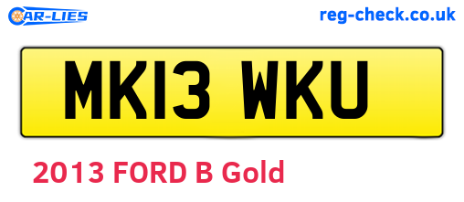 MK13WKU are the vehicle registration plates.