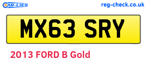 MX63SRY are the vehicle registration plates.