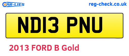 ND13PNU are the vehicle registration plates.