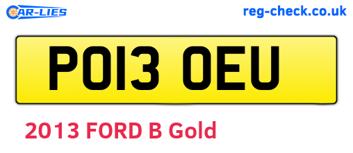PO13OEU are the vehicle registration plates.