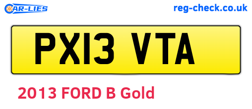 PX13VTA are the vehicle registration plates.