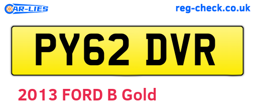 PY62DVR are the vehicle registration plates.