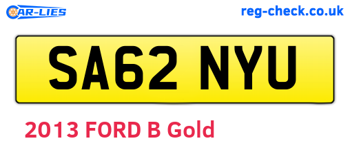 SA62NYU are the vehicle registration plates.