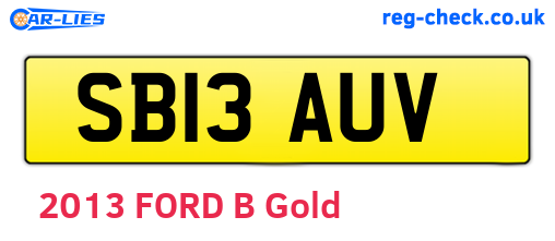 SB13AUV are the vehicle registration plates.
