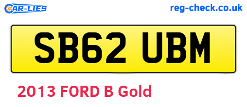 SB62UBM are the vehicle registration plates.