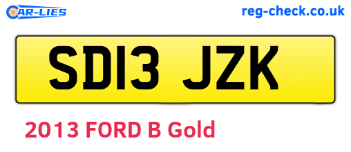 SD13JZK are the vehicle registration plates.