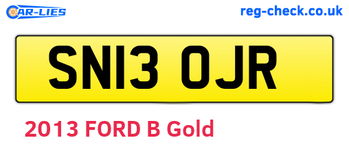 SN13OJR are the vehicle registration plates.